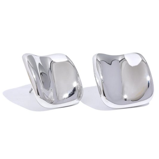 Square simple waterproof stud earrings - product image