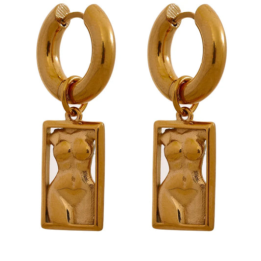 Square texture metal statement pendant necklace - product image