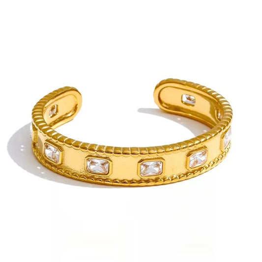 Square zirconia high quality cuff bracelet - product image