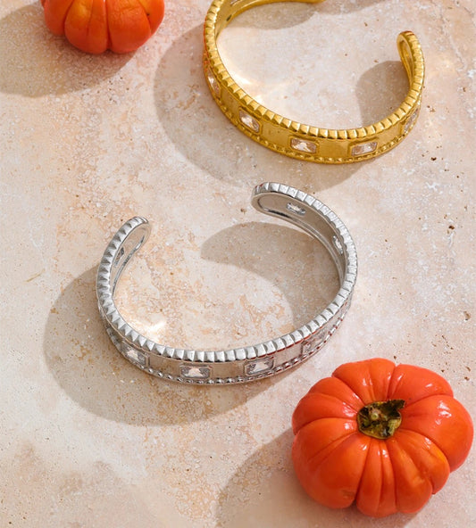 Square zirconia high quality cuff bracelet - product image