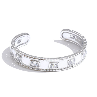 Square zirconia high quality cuff bracelet - product image