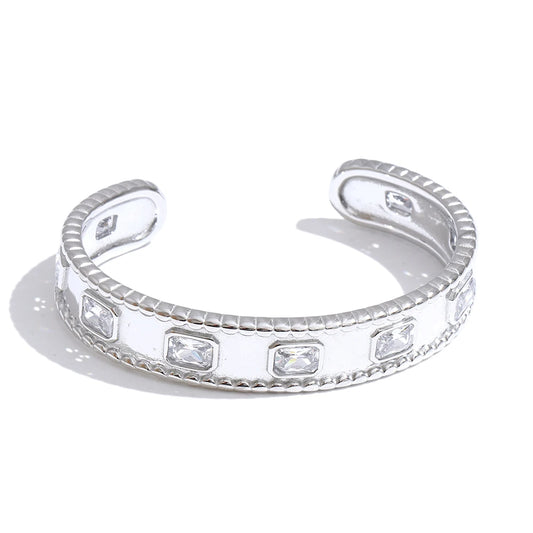 Square zirconia high quality cuff bracelet - product image