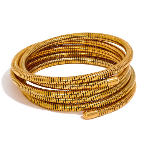 Stackable multi-layer wrap elastic arm bangle bracelet - product image