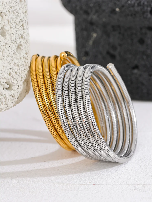Stackable multi-layer wrap elastic arm bangle bracelet - product image