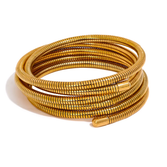 Stackable multi-layer wrap elastic arm bangle bracelet - product image