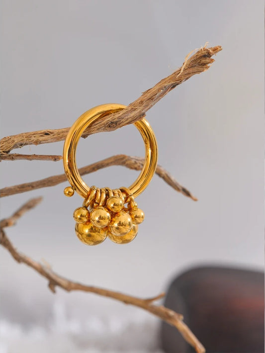 Stacked beads handmade abstract ring women - product image