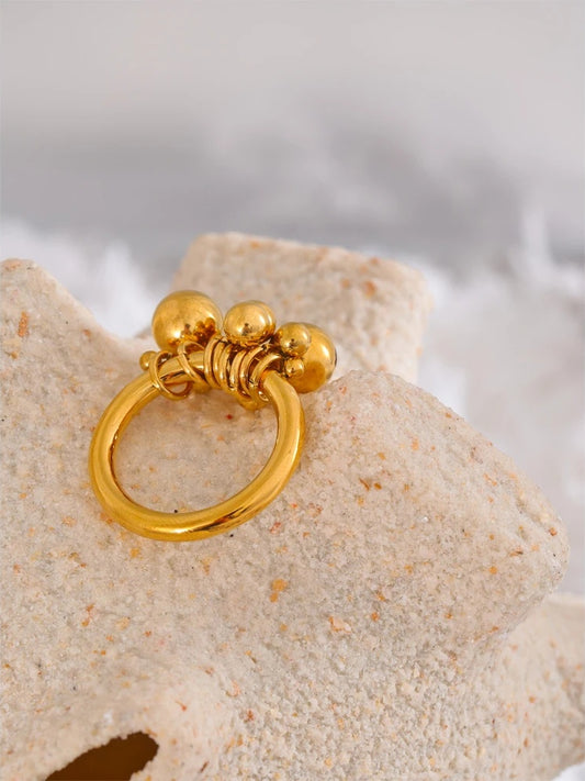 Stacked beads handmade abstract ring women - product image
