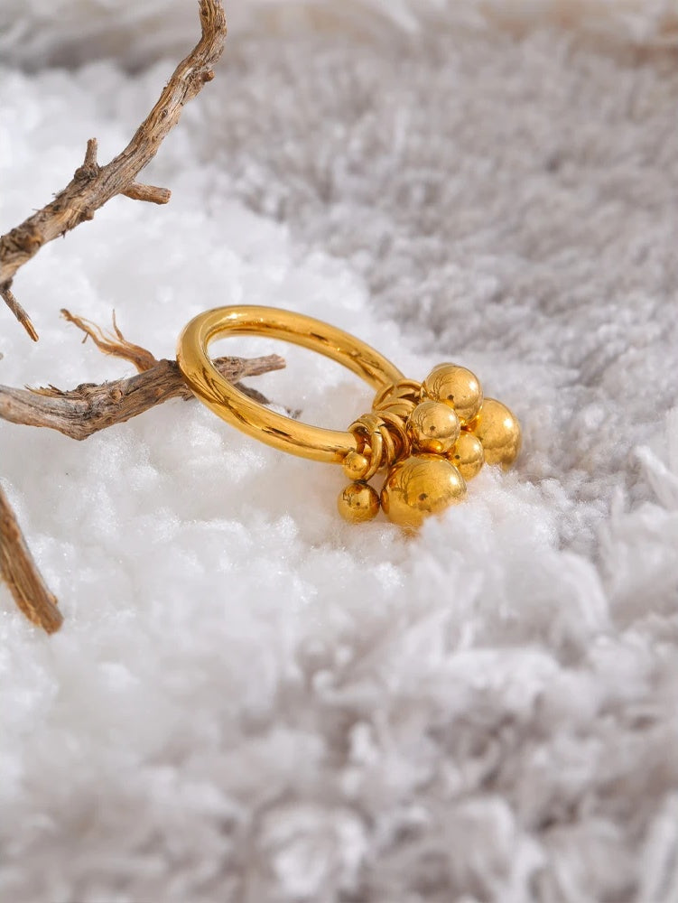 Stacked beads handmade abstract ring women - product image