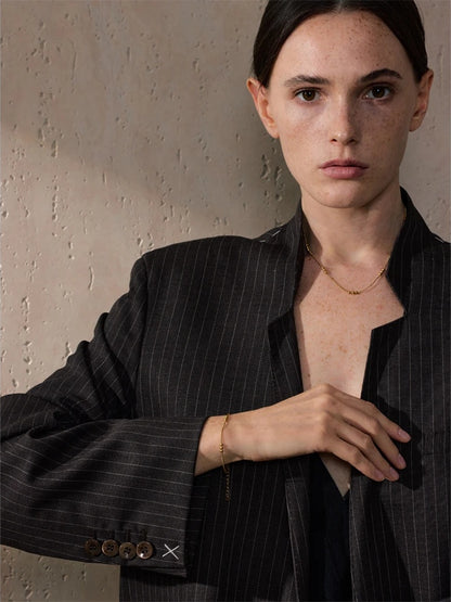 Stainless steel beads chain necklace bracelet set - product image