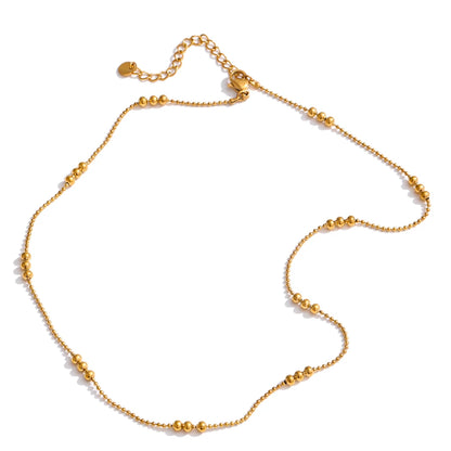 Stainless steel beads chain necklace bracelet set - product image