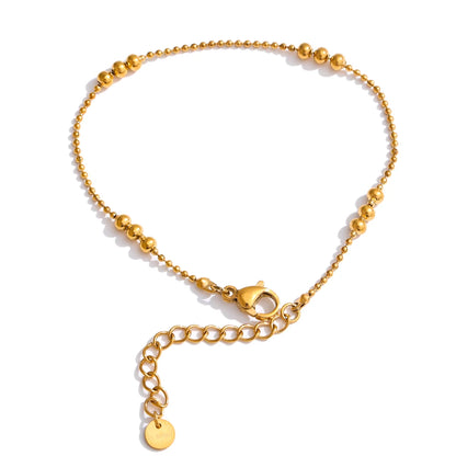 Stainless steel beads chain necklace bracelet set - product image
