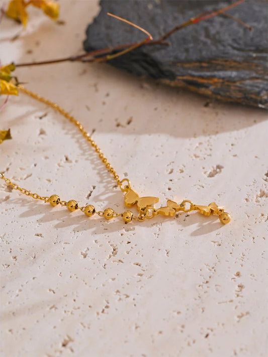 Stainless steel butterfly pendant necklace - product image