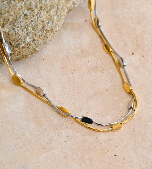 Stainless steel snake chain collar necklace - product image