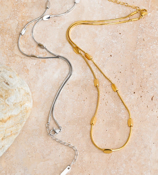 Stainless steel snake chain collar necklace - product image