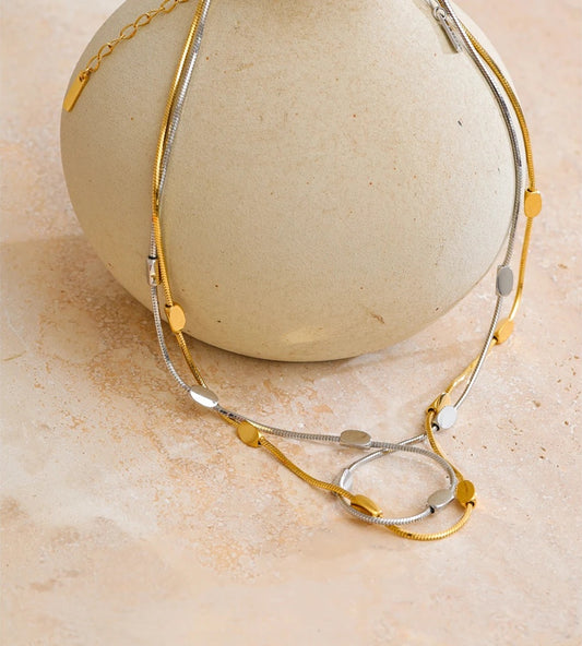 Stainless steel snake chain collar necklace - product image