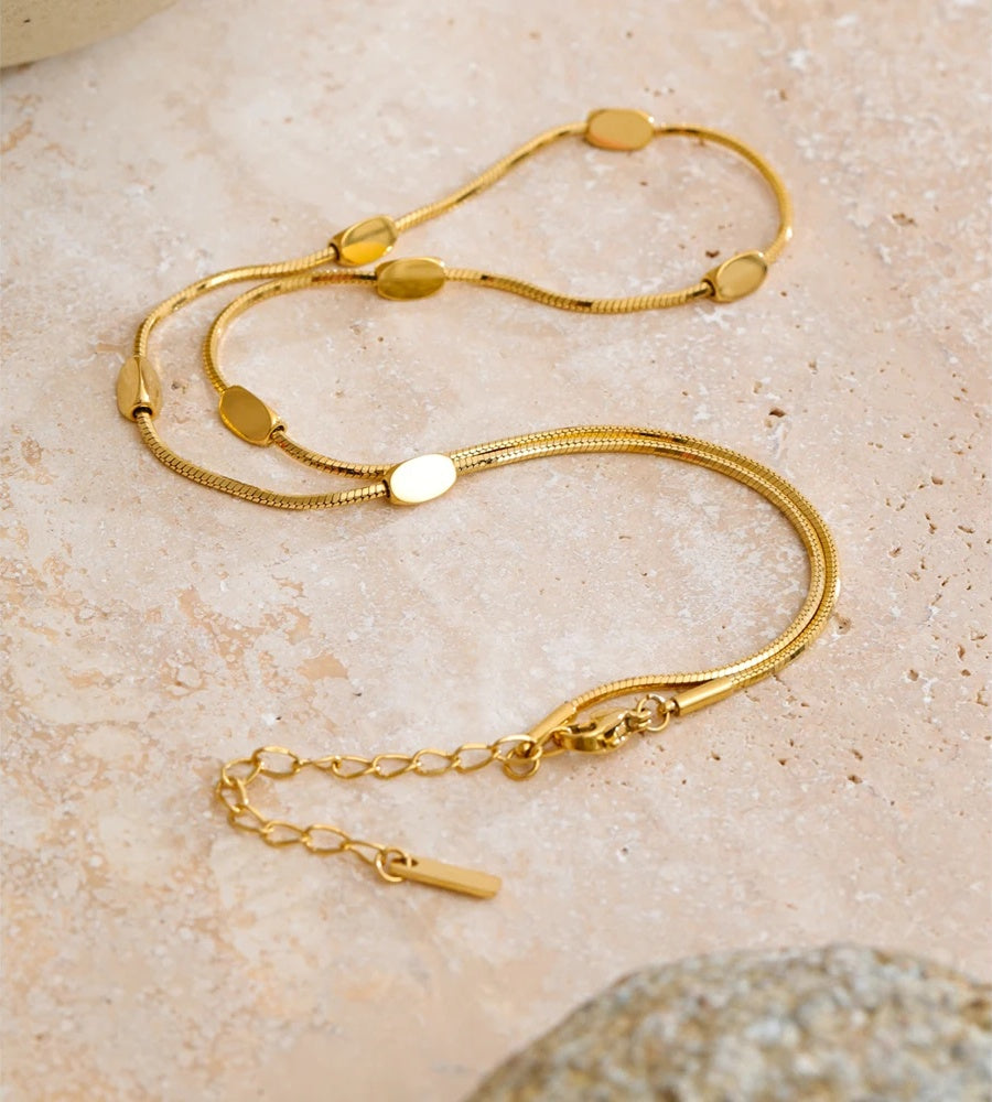 Stainless steel snake chain collar necklace - product image