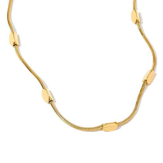 Stainless steel snake chain collar necklace - product image