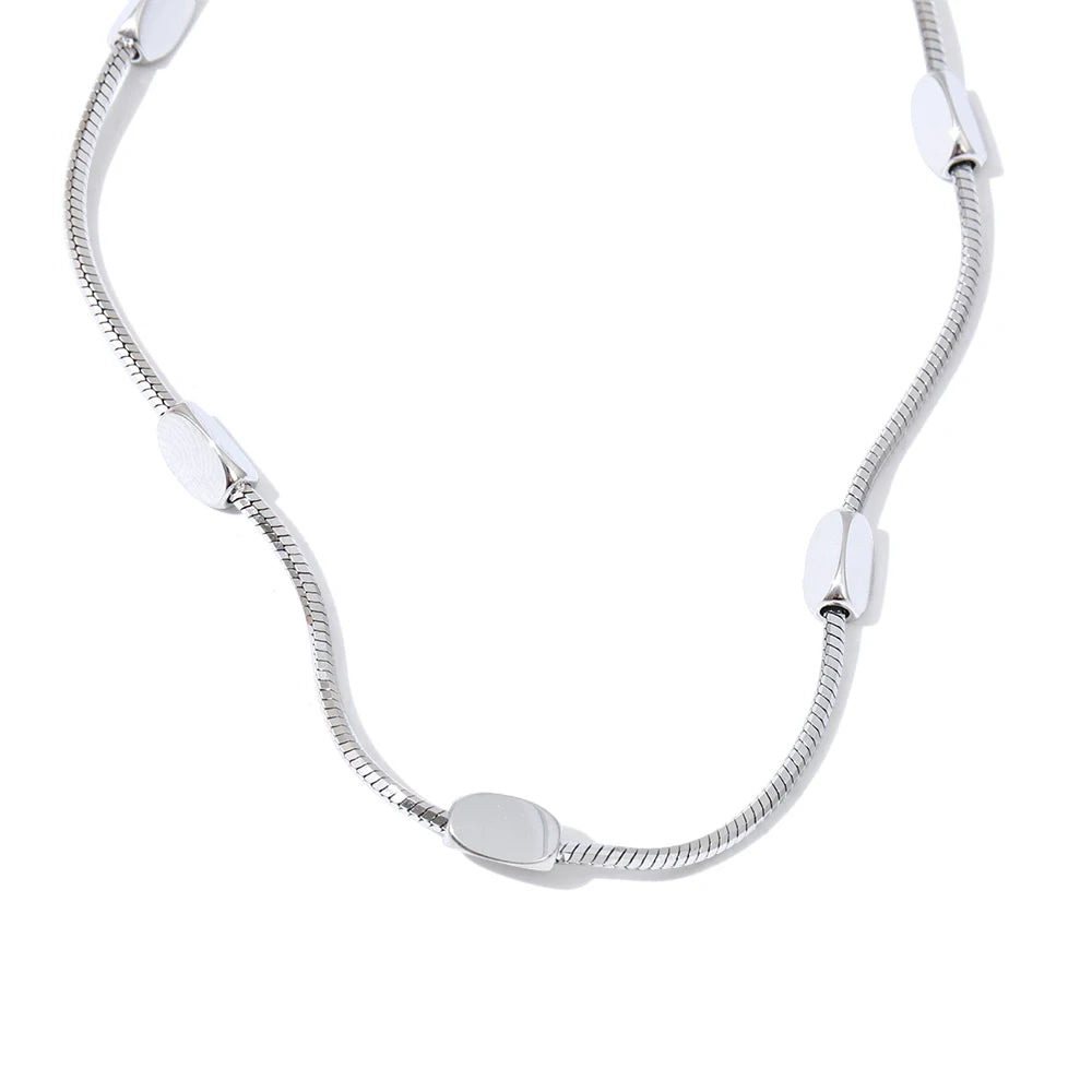 Stainless steel snake chain collar necklace - product image