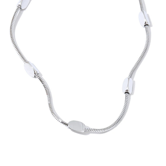 Stainless steel snake chain collar necklace - product image