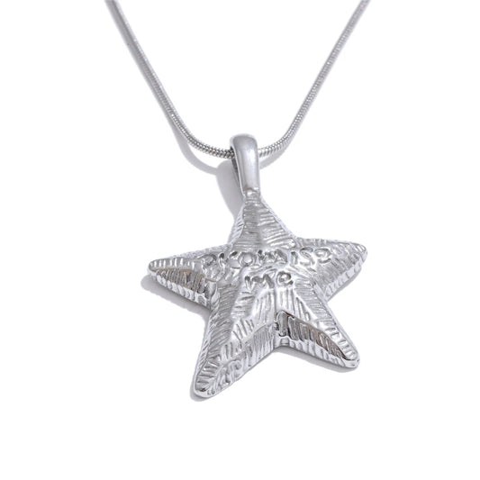 Star cast long pendant chain necklace - product image