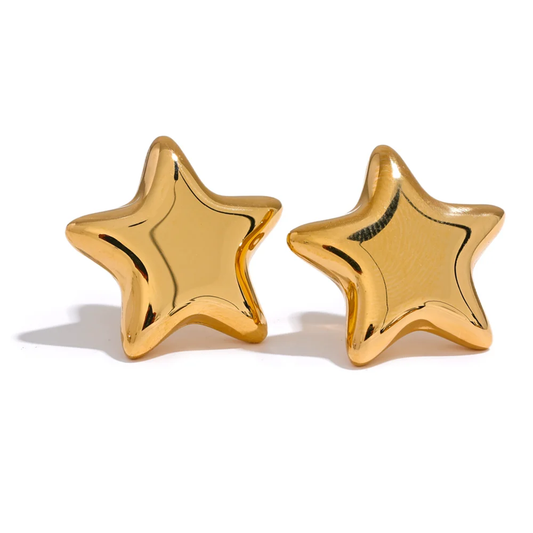 Star small textured fashion stud earrings - product image