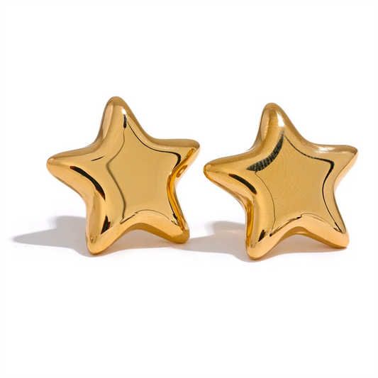 Star small textured fashion stud earrings - product image