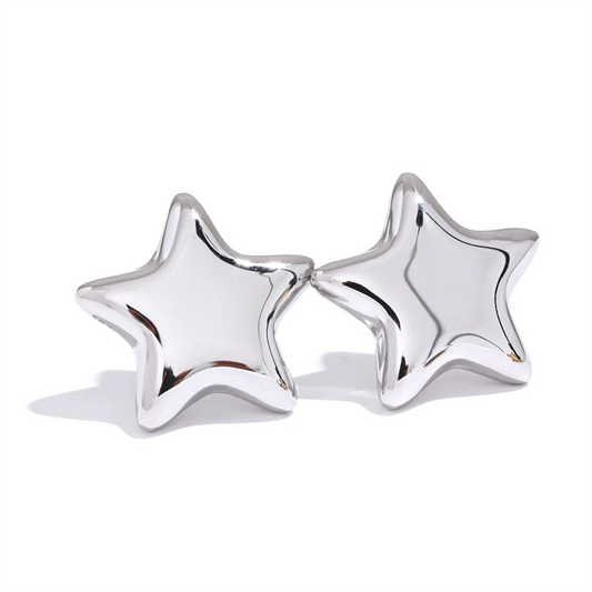 Star small textured fashion stud earrings - product image