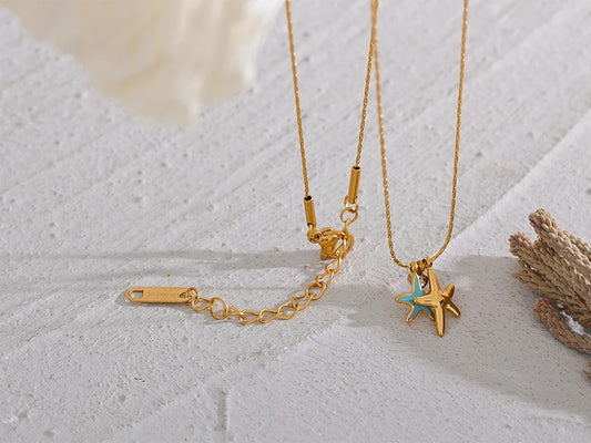 Starfish cubic zirconia pendant necklace women - product image
