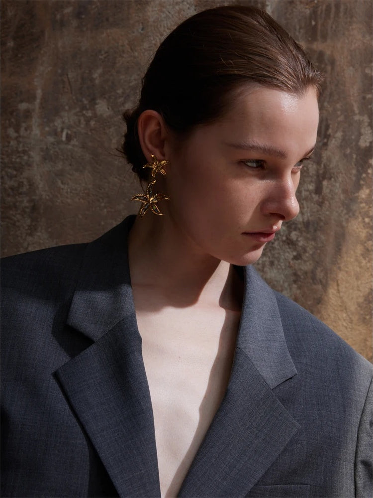 Starfish flower summer drop dangle earrings - product image