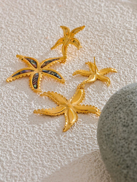 Starfish flower summer drop dangle earrings - product image
