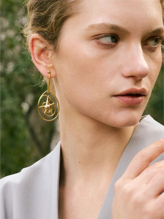 Starfish minimalist hollow drop dangle earrings - product image