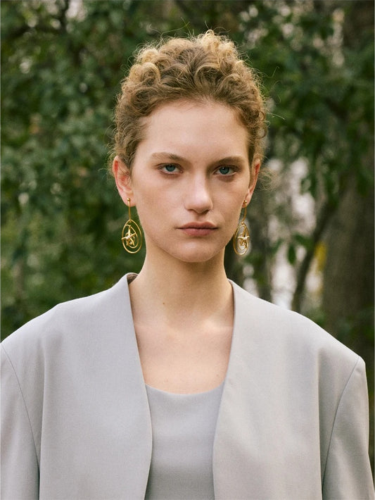 Starfish minimalist hollow drop dangle earrings - product image