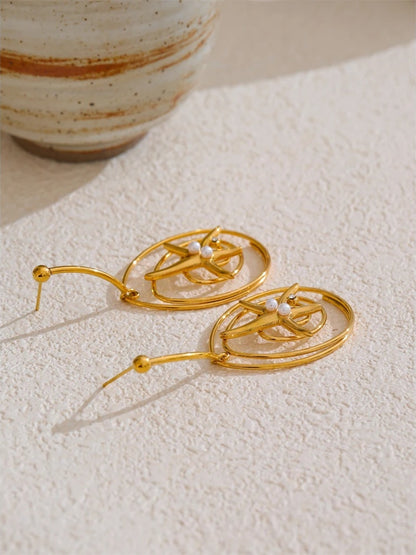 Starfish minimalist hollow drop dangle earrings - product image