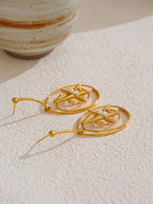 Starfish minimalist hollow drop dangle earrings - product image