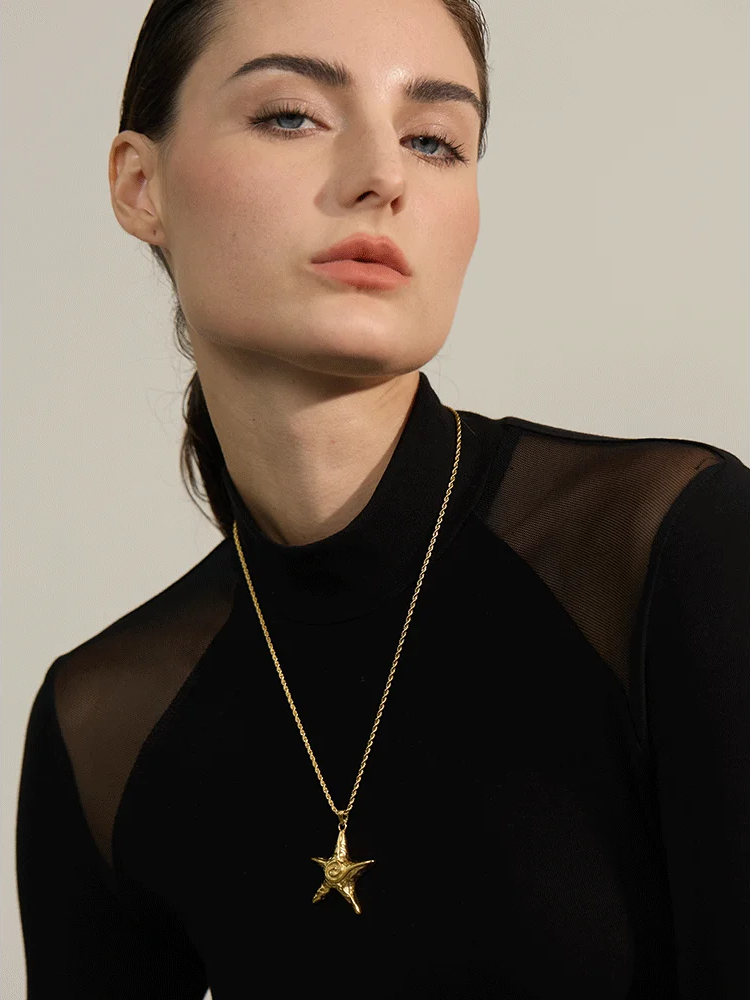 Starfish pendant rust proof statement necklace - product image