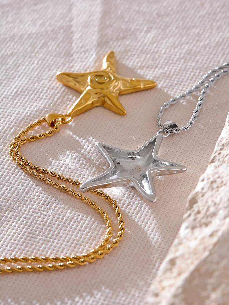 Starfish pendant rust proof statement necklace - product image