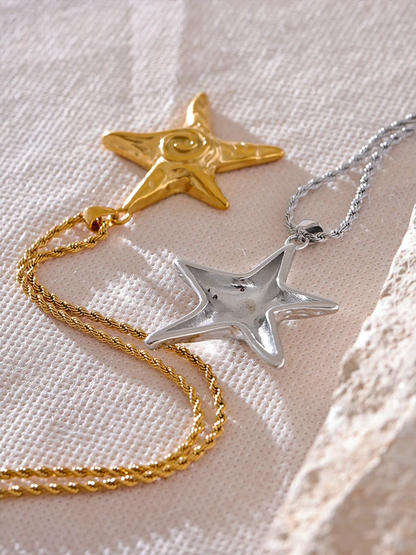 Starfish pendant rust proof statement necklace - product image