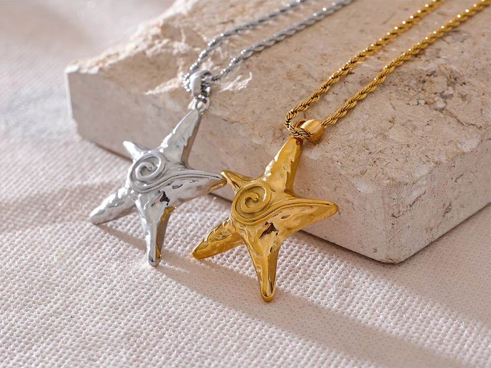 Starfish pendant rust proof statement necklace - product image