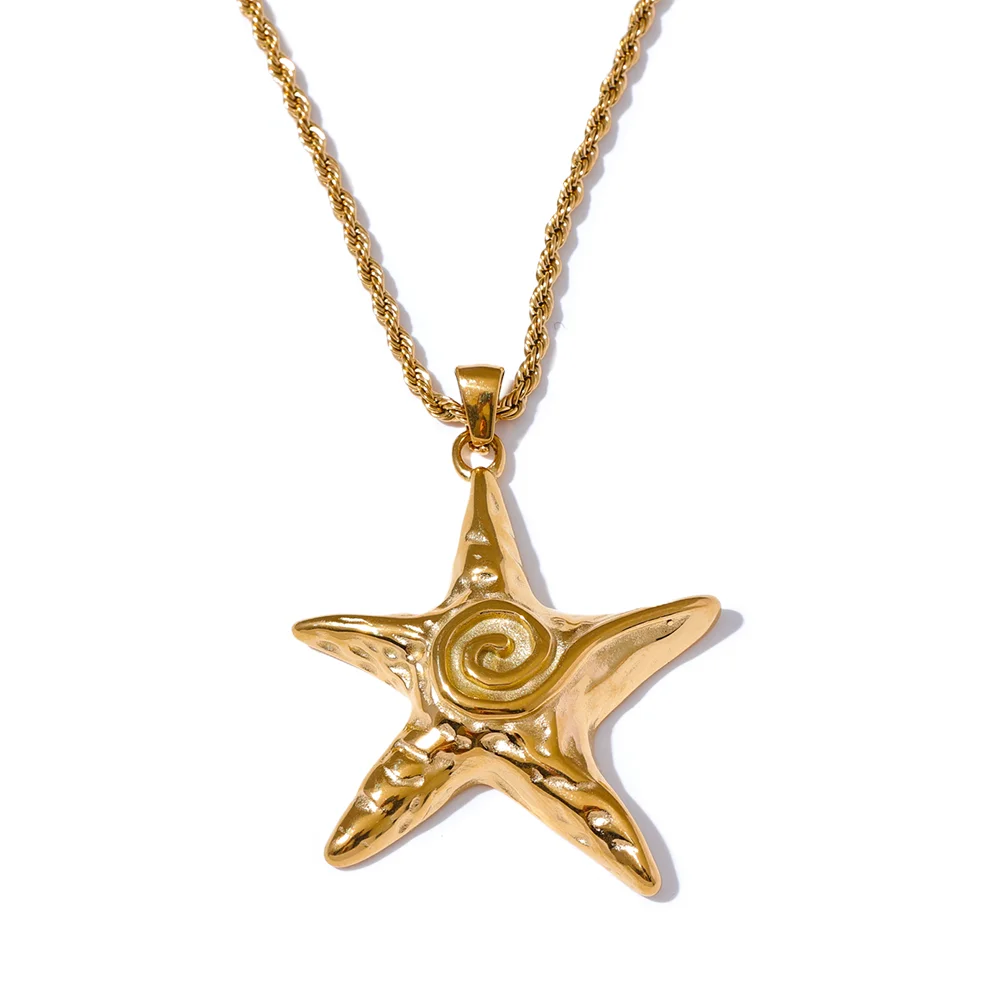 Starfish pendant rust proof statement necklace - product image
