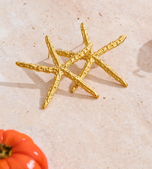 Starfish shape push-back stud earrings - product image