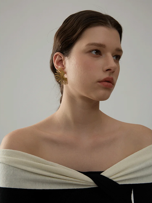 Statement big minimalist stud earrings women - product image