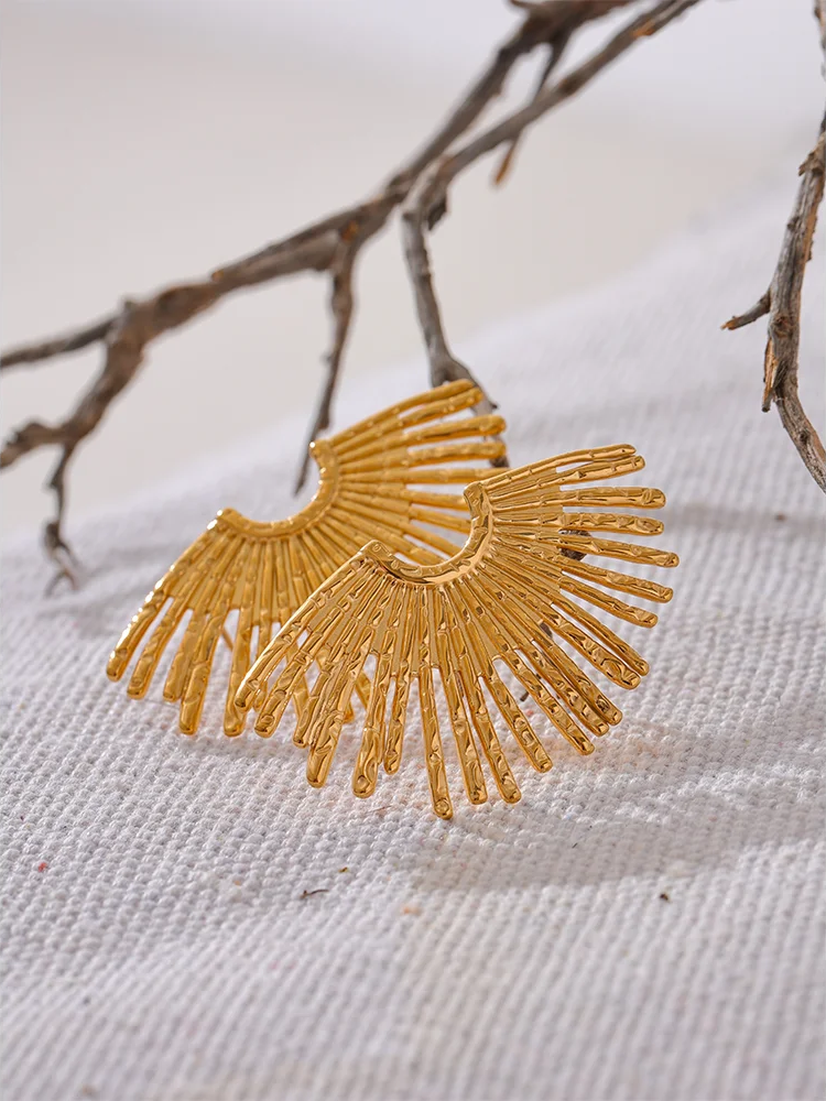 Statement big minimalist stud earrings women - product image