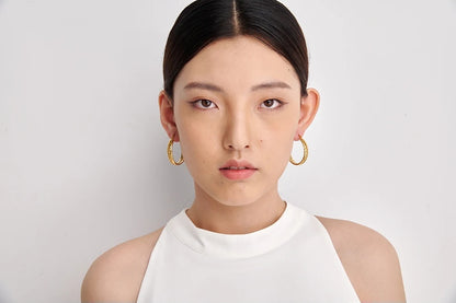 Statement chain abstract hoop earrings women - product image