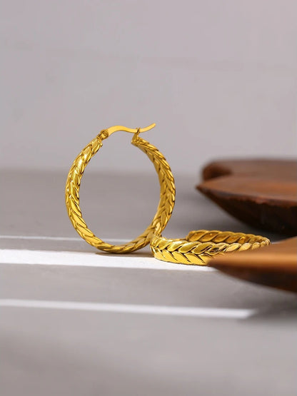 Statement chain abstract hoop earrings women - product image