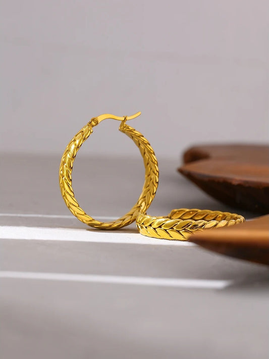 Statement chain abstract hoop earrings women - product image