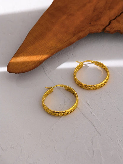 Statement chain abstract hoop earrings women - product image