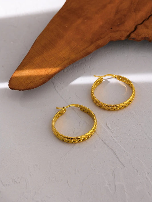 Statement chain abstract hoop earrings women - product image