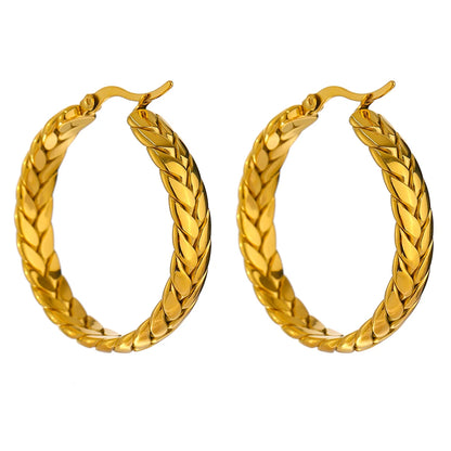 Statement chain abstract hoop earrings women - product image