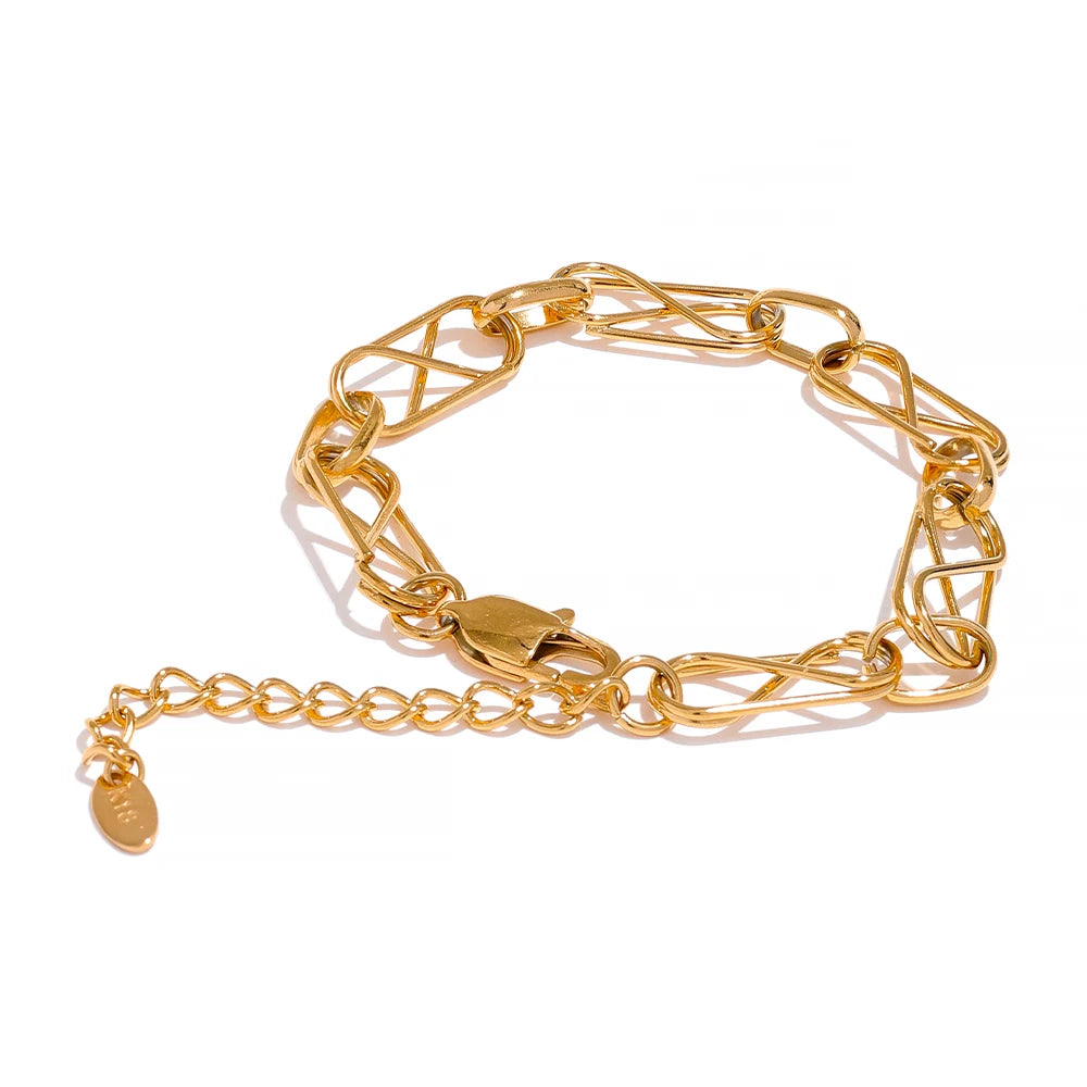 Statement chain choker necklace bracelet charms set - product image