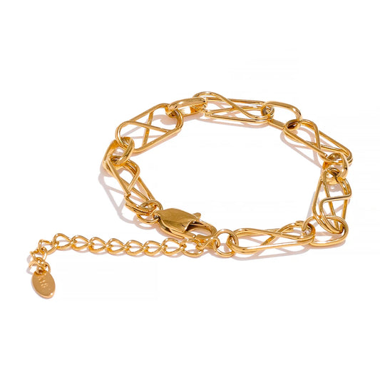 Statement chain choker necklace bracelet charms set - product image